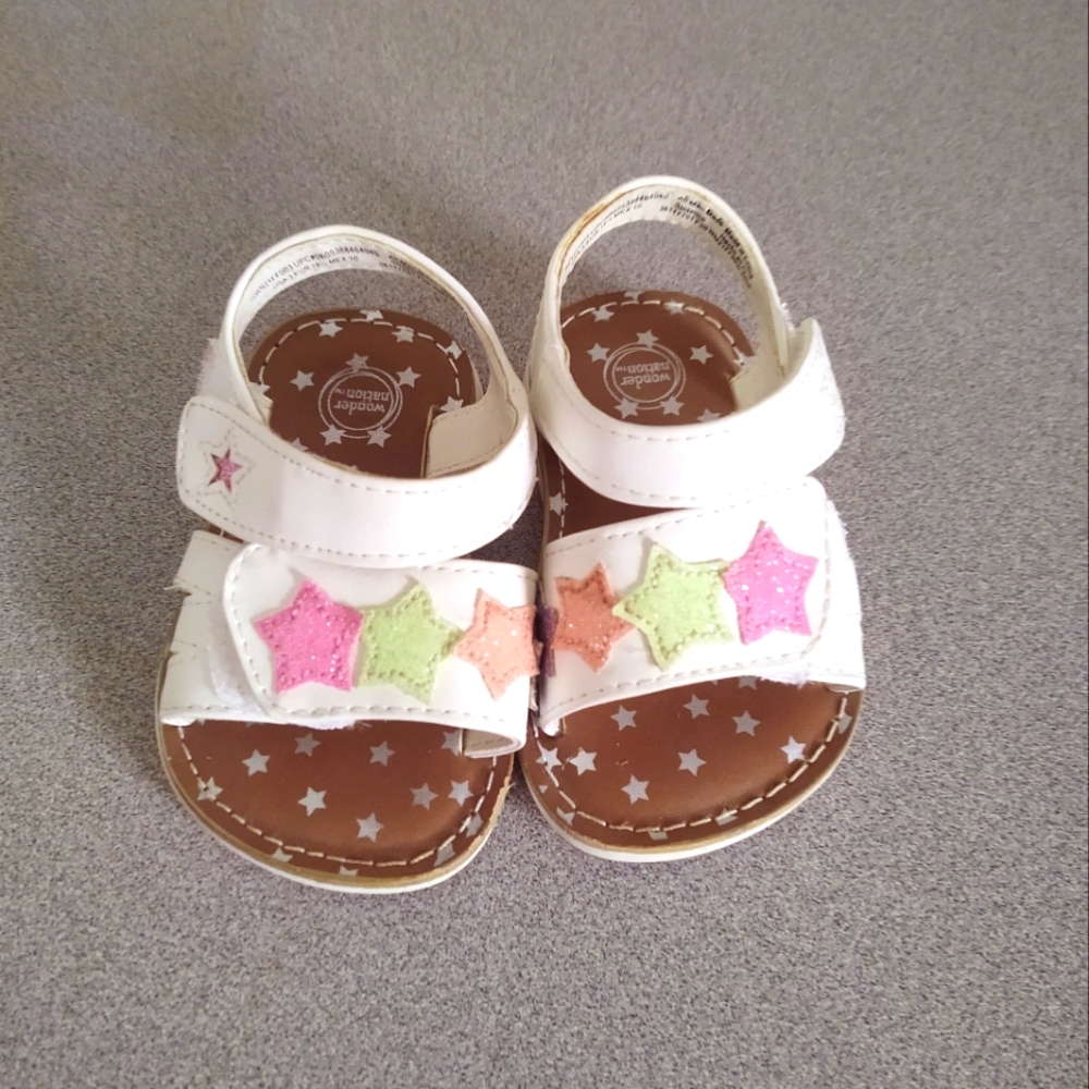 Wonder Nation baby girl sandals shoes size 3 color white